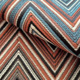 Ziggy W10 Multicolor Chevron Woven Fabric – 100% Polyester Upholstery & Curtain Material, Made in Turkey
