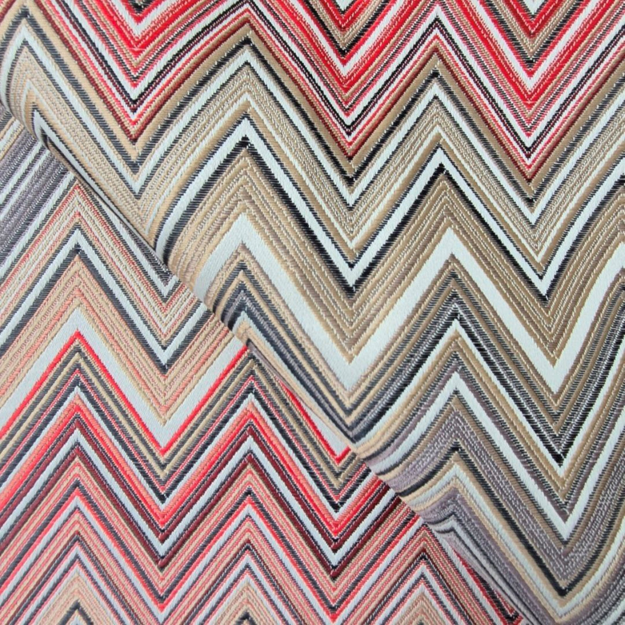 Ziggy W11 Multitone Muted Chevron Woven Fabric – 100% Polyester Upholstery & Curtain Material, Made in Turkey