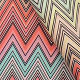 Ziggy P14 Multicolor Chevron Printed Fabric – 100% Polyester Upholstery Material, Made in Turkey
