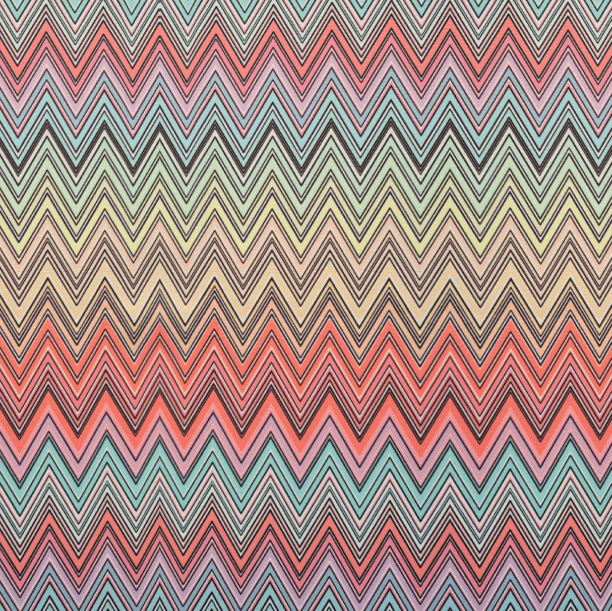Ziggy P14 Multicolor Chevron Printed Fabric – 100% Polyester Upholstery Material, Made in Turkey