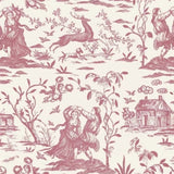 Vintage Pembe ve Fildişi Desenli Duvar Kağıdı – Zarif İç Mekanlar İçin Sanatsal Pastoral Tasarım