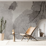Leaf Veins Wallpaper – Minimal Botanical Mural with Organic Elegance