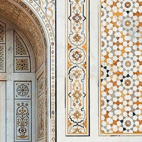 Tarihi Fas Mozaik Desenli Duvar Kağıdı – Zamansız İç Mekanlar İçin Vintage 3D Efektli Duvar Dekoru