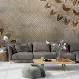 Brown Berlin Mandala Wallpaper