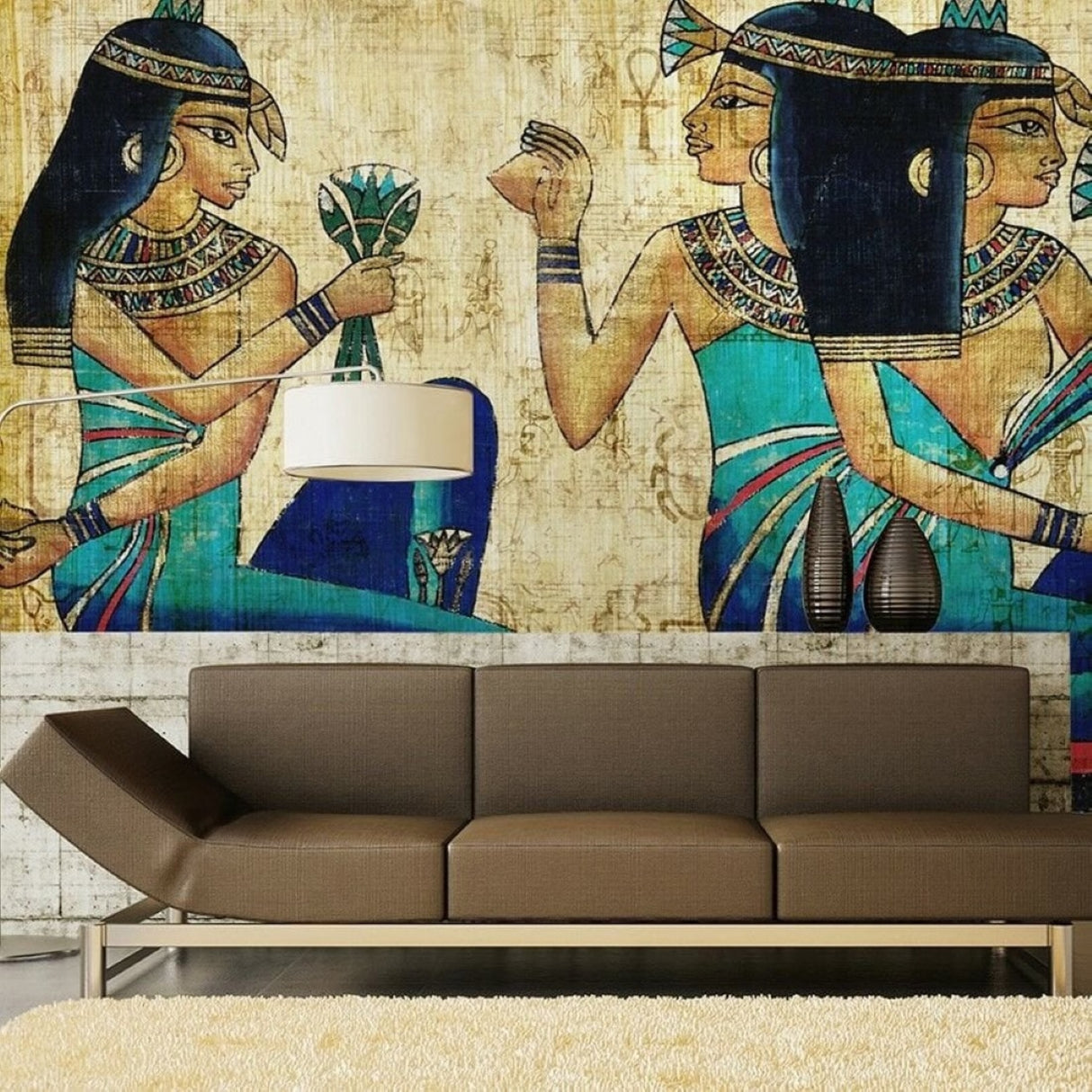 Papyrus Parchment Egyptian Script Wallpaper – Vintage Ancient Art Mural for Timeless Interiors
