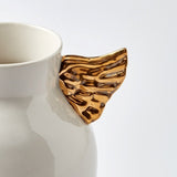 Gold Winged Porcelain Vase - Elegant Home Décor With 24K Gold Details for Stylish Tables