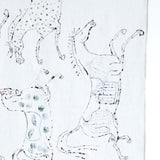 Enchanted Forest - Horses, Hand-Printed White Linen Tablecloth – Artistic Elegance for Sophisticated Dining