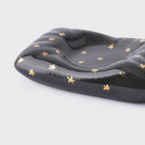 Juego de taza y almohada "La Bella Durmiente" de 260 ml, color antracita: vajilla elegante con detalles en oro de 24 quilates para interiores con estilo.