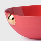 Cosmopolitan Porcelain Bowl Red, 1000 ml – Elegant Home Décor With 24K Gold Details for Stylish Interiors