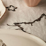 Cosmos & The Stars Hand-Printed & Embroidered White Linen Tablecloth – Artistic Elegance for Sophisticated Dining