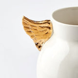 Gold Winged Porcelain Vase - Elegant Home Décor With 24K Gold Details for Stylish Tables
