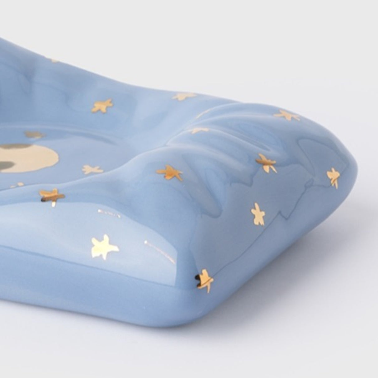 Juego de taza y almohada "La Bella Durmiente" (260 ml), color azul: vajilla elegante con detalles en oro de 24 quilates para interiores con estilo.