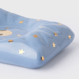 Juego de taza y almohada "La Bella Durmiente" (260 ml), color azul: vajilla elegante con detalles en oro de 24 quilates para interiores con estilo.