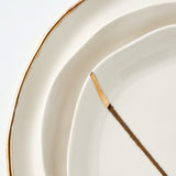 Nuaj 3-Piece Porcelain Dinnerware Set - Elegant Tableware With 24K Gold Details for Stylish Tables