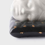 Juego de taza y almohada "La Bella Durmiente" de 260 ml, color antracita: vajilla elegante con detalles en oro de 24 quilates para interiores con estilo.
