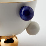 Cosmos Gold Bowl Blue, 380 ml - Elegant Tableware With 24K Gold Details for Stylish Tables