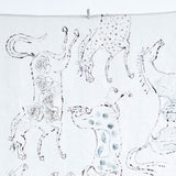 Enchanted Forest - Horses, Hand-Printed White Linen Tablecloth – Artistic Elegance for Sophisticated Dining
