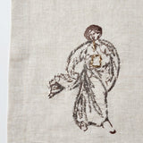 Relief "Flute" Hand Embroidered Linen Napkin Set of Two – Elegant Table Linen Décor for Stylish Tables