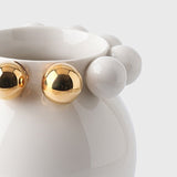 Jarrón Cosmos Gold Blanco - Vajilla elegante con detalles en oro de 24 quilates para mesas con estilo