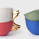 Volans Cup Set of Four, 140 ml Each, Multicolor – Elegant Coffee Cups with 24K Gold Details for Stylish Homes