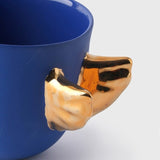 Volans Cup Blue, 220 ml – Elegant Coffee Cup with 24K Gold Details for Stylish Homes