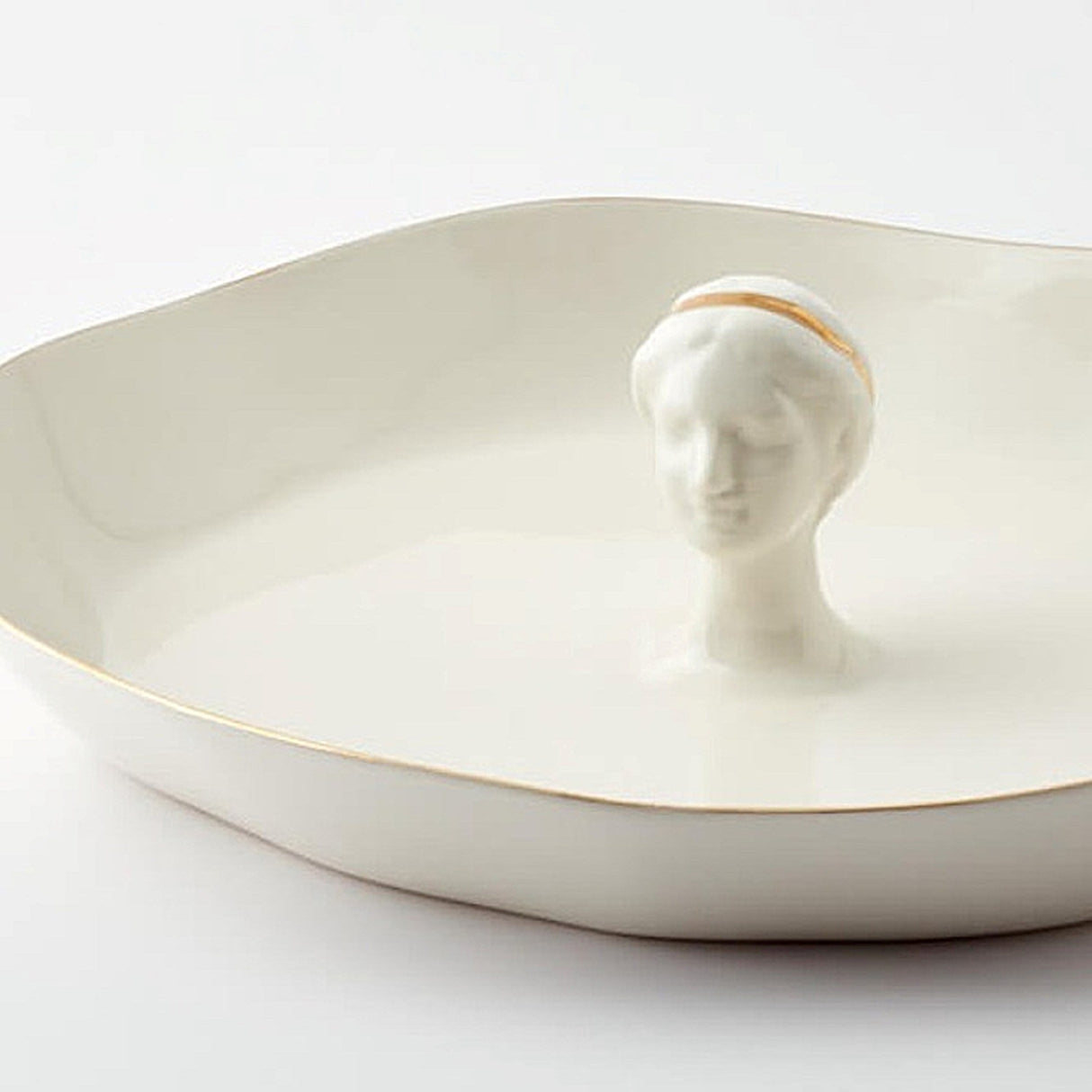 Arete Porcelain Serving Plate – Elegant Tableware With 24 K Gold Details for Stylish Dining